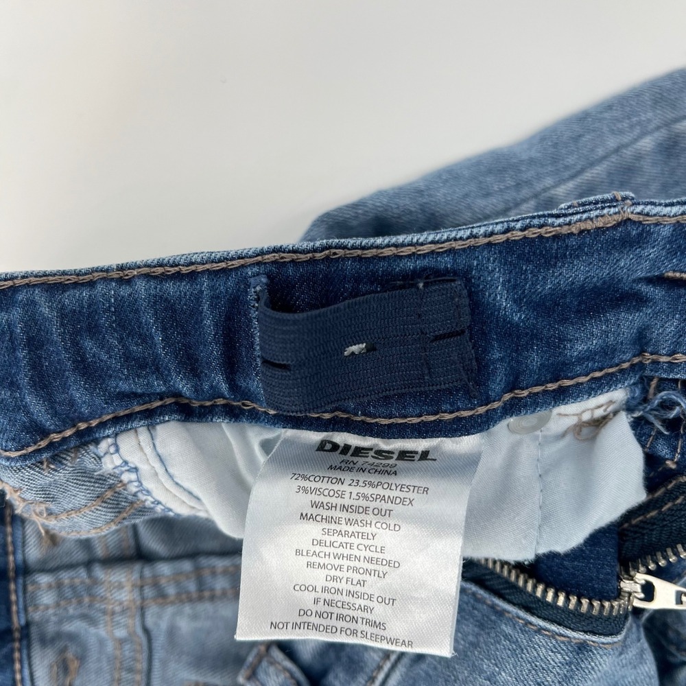 Diesel Kid Girls Super Slim Skinny Jeans Blue Embellished/Embroidered Size 8 - Picture 7 of 12